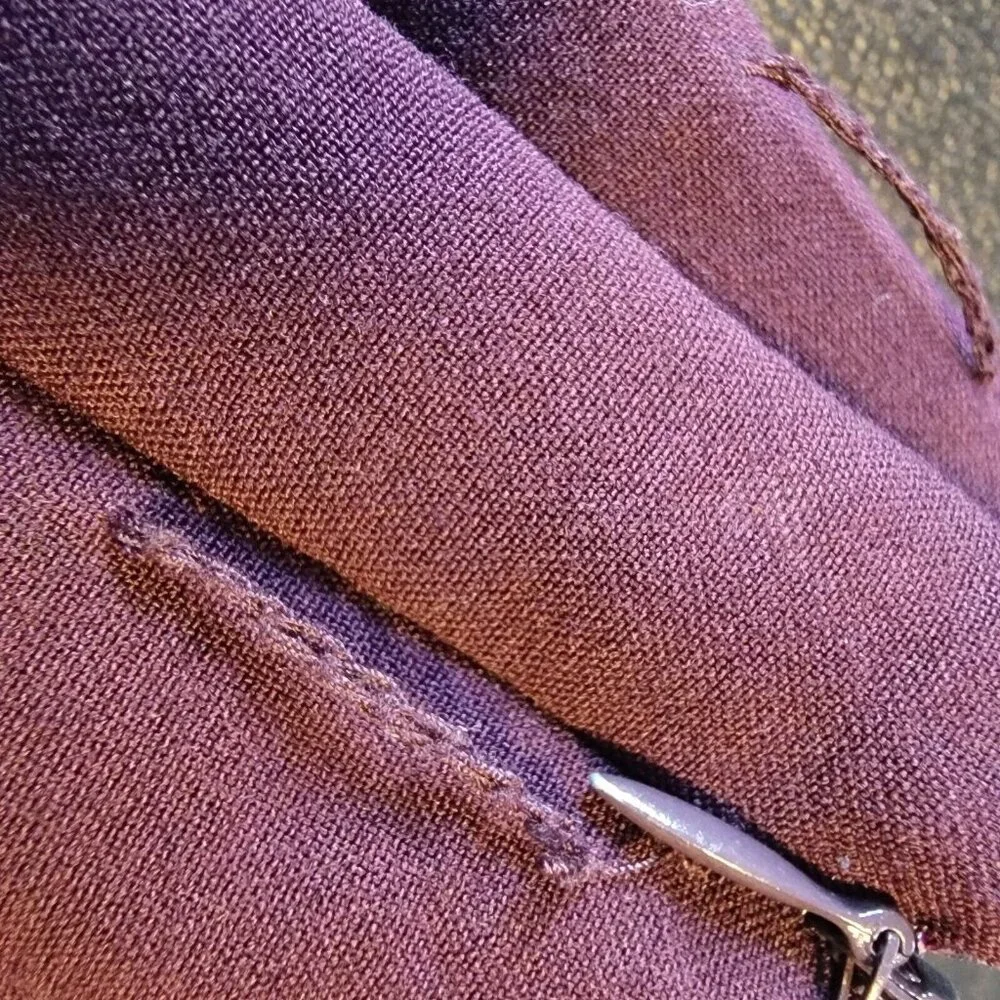 Versailles Skirt Dark Wine Pleated Side Zip Vintage Size 8 Career Classic‎
